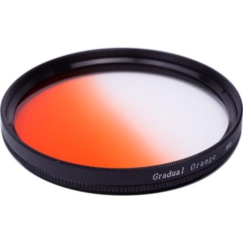40.5 49 52 55 58 62 67 72 77 mm Circle Gradient Orange Color Lens Filter 49mm 52mm 55mm 58mm 67mm 72mm 77mm Graduated Gradual