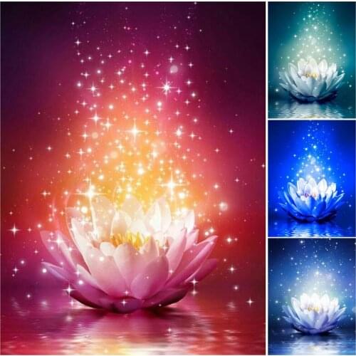 5D DIY Diamond Painting Water Lotus Full Square/Round Diamondl Embroidery Flower Cross Stitch Kits Wall Stickers Home Decor Gift