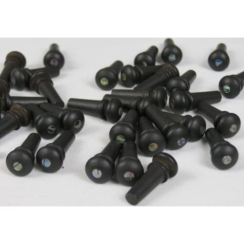 60pcs NEW Acoustic Guitar Ebony ENDPins w/ Abalone Dot h-12