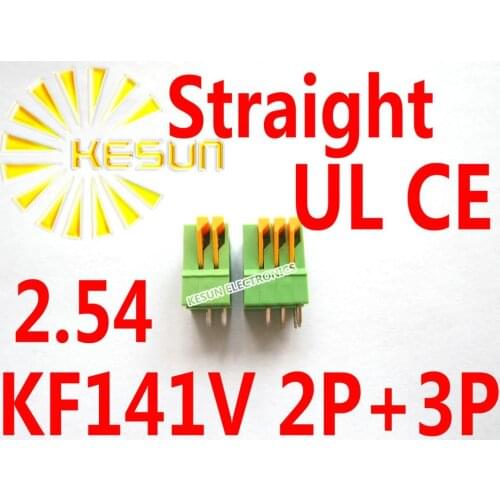 FREE SHIPPING 100PCS KF141V 2Pin + 3Pin 2.54mm Pitch Straight PCB Spring Teminal Block Connector