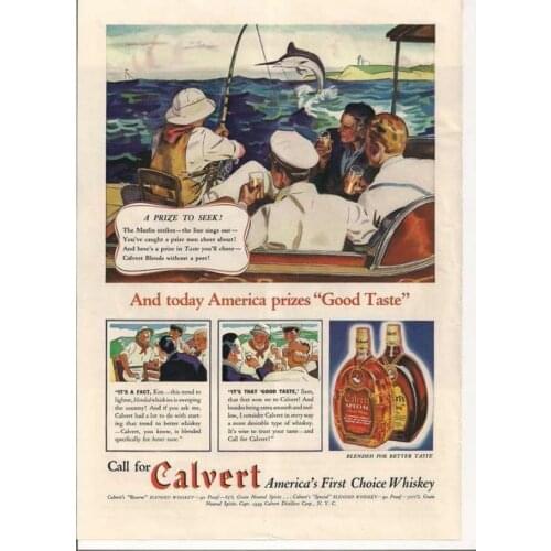 Calvert Whiskey METAL TIN SIGN POSTER WALL PLAQUE