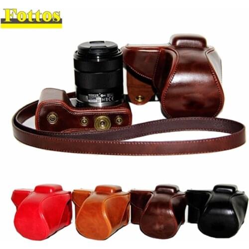 PU Leather Camera Case Bag Cover for For Sony Alpha NEX-5T NEX-5R NEX-5N NEX 5 5T 5C NEX5R NEX5N 18-55mm lens