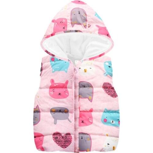 2020 Winter Sweet Children Vest Girls Jackets Cotton Warm Kids Vest For Girl Waistcoat Children Outerwear Coats
