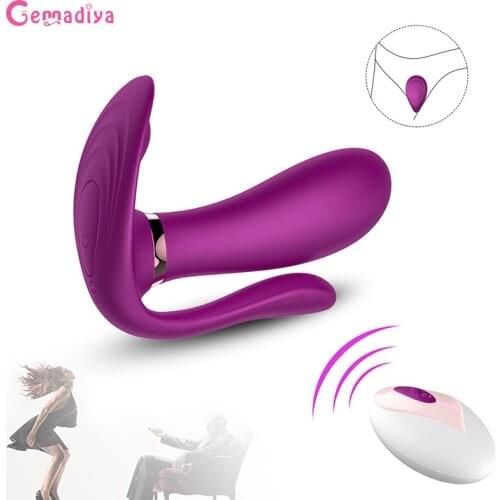 G Spot Dildo Vibrator Wearable Butterfly Panties Vibrator Clitoris Stimulator Wireless Remote Control Adult Sex Toys for Women