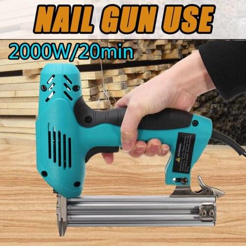 Doersupp Electric Straight Nail Gun 10-30mm High Power 220V 2000W Heavy-Duty Woodworking Tool Electrical Staple Nail