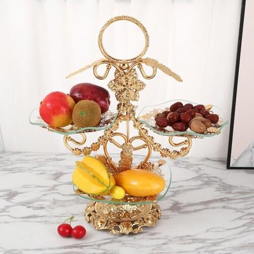 European creative new home living room coffee table crystal tempered glass fruit plate flower process fruit plate