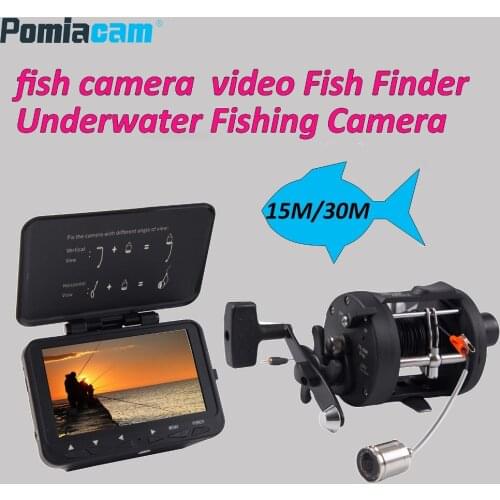F06A 15M/30M video Fish Finder Underwater Fishing Camera with video recording with 8GB card with fish wheel With aluminum box