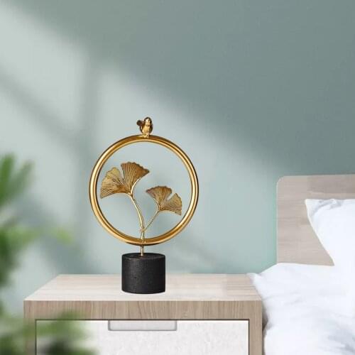 Nordic Simple Ginkgo Leaf Sculpture Figurine Bird Ornaments Leaves Office Home Decoration Accessories Modern Art Resin Decor