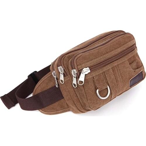 Canvas waist bag multifunctional practical wear-resistant waist bag mens coin purse casual small bag cashier bag