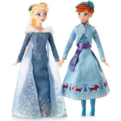Disney Toys Anime Frozen 2 Elsa Anna Princess Toys 30 cm Frozen 12 joint Movable Figure Dolls Birthday Gifts Toys for Child Kids
