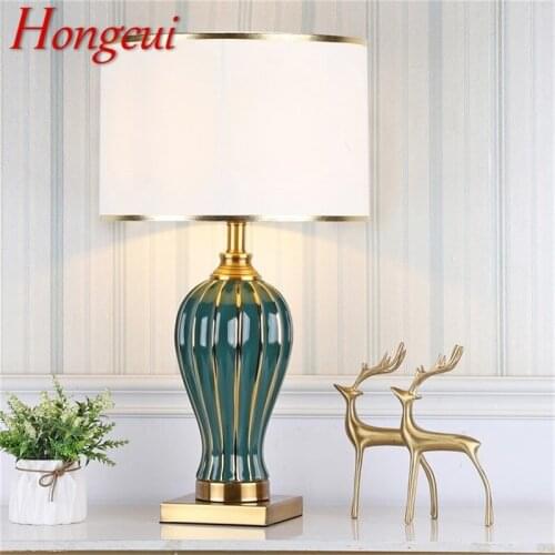 Hongcui Ceramic Desk Lamp Dimmer LED Contemporary Luxury Table Light For Home Living Room