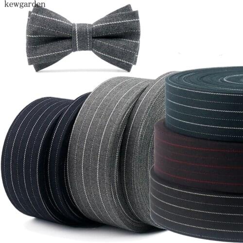 Kewgarden Stripe Fabric Layering Cloth Ribbons 50mm 25mm 10mm Handmade Tape DIY Bowknot Satin Ribbon Riband 8 Meters