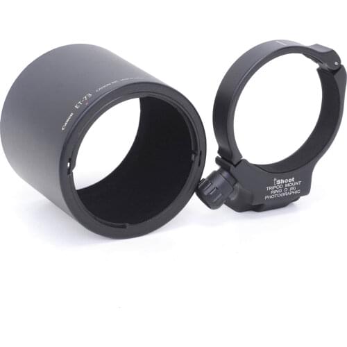 Tripod Mount Ring with 1/4 Screw Hole and ET-73 Front Lens Hood Protective Cover for Canon EF 100mm f/2.8L Macro IS USM Lens