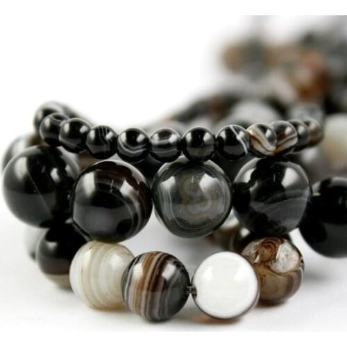 Round Black Faceted Beads Natural Stone Beads For Jewelry Making Diy Bracelet Strand 15" Free Shipping