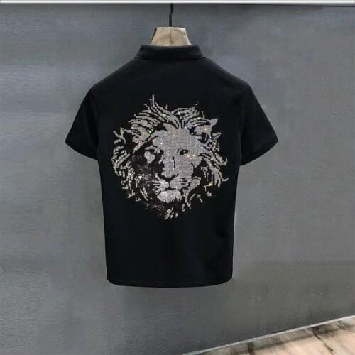 Summer Comfortable Mens Polo Shirt Custom Brand Hot Diamond Pattern Slim Fit Exclusive Sale Pure Cotton Design