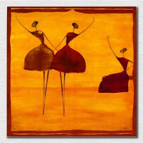 Hot sale quality canvas prints craft Abstract dancing oil painting of thierry ona for The hotel decor free shipping