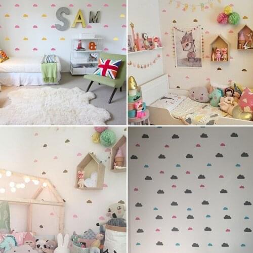 Cartoon Cute Clouds Wall Stickers For Kids Girls Rooms Nursery Wall Decals Home Decor Peel & Stick Cloud PVC Art Mural Wallpaper