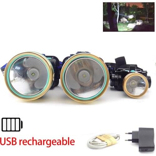 Powerful Headlamp Head Lamp Torches linterna Small Led T6 headlight Rechargeable Flashlight Camping Headlight battery s1