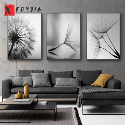3pcs set Dandelion Diamond Painting Cross Stitch Diamond Mosaic Full Square Round Embroidery Kit Flowers Black and White decor