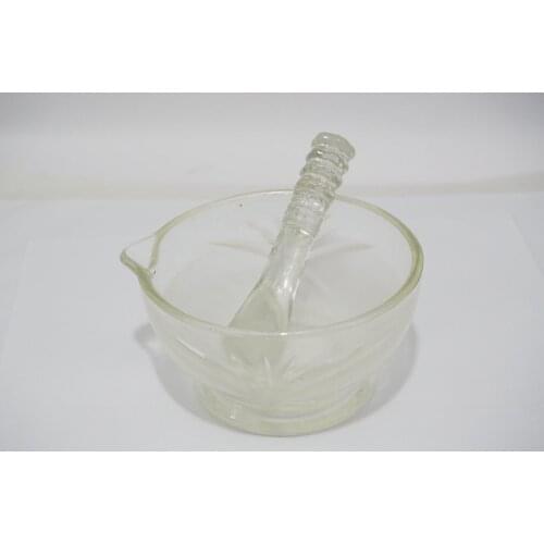 120mm Footed Glass Mortar and Pestle Mixing Grinding Bowl Set Lab Kit Tools Glass Mortar