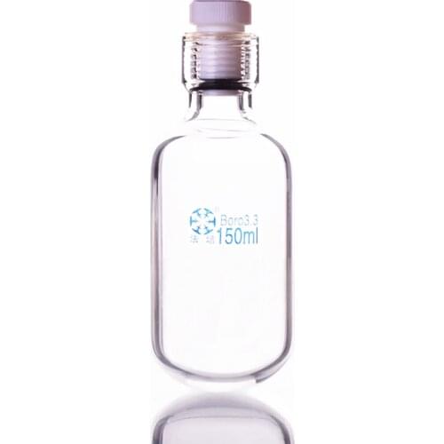 Thick-walled pressure bottle,Capacity 150ml,Outside diameter 60mm,Effective length 100mm,Female thread 25mm,PTFE thread plug