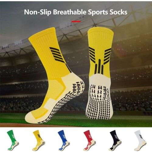 Men Sports Socks Anti Slip Riding Cycling Football Professional Sport Socks Nylon Breathable Running Stocking