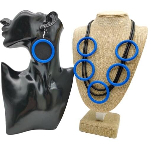 New Designer Luxury Choker Necklace Sets For Women Colorful Circle Rubber Pendant Jewelry Ethnic Clothes Accessories Gift