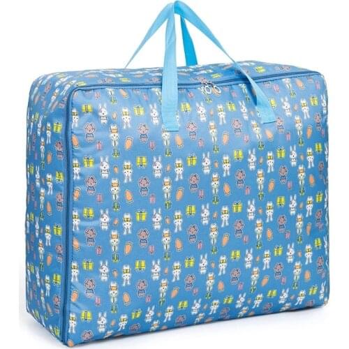 Cute Pattern Clothes Bag Folding Closet Organizer For Pillow Portable Travel Handle Bag Folding Home Quilt Storage Bag Organizer