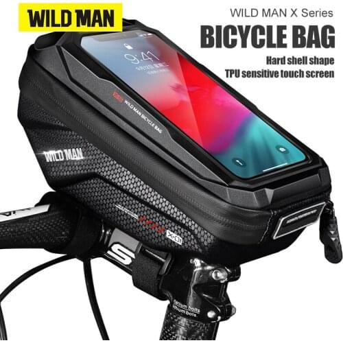WILD MAN X1 Bicycle Bag EVA Hard Shell Waterproof Touch Screen High Capacity Mountain Road Bike Anti-vibration Accessories