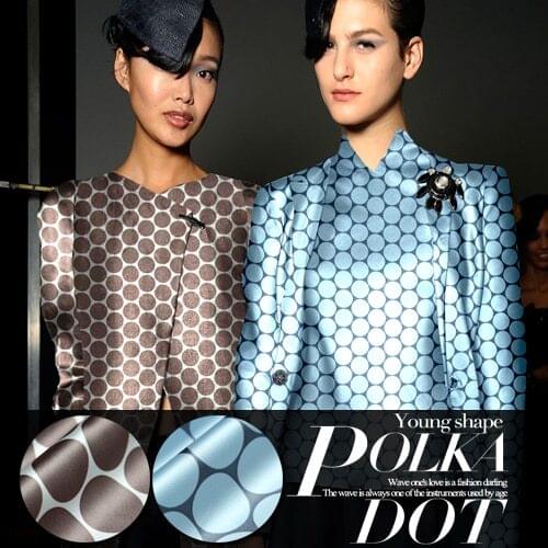 Dot printed fabric polyester fabric meter printing soft dress shirt satin fabric wholesale polyester cloth 2 color