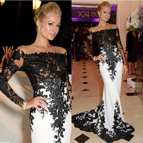 Vestido de festa new boat neck sexy party gown long sleeve 2016 appliques formal evening elegant mother of the bride dresses