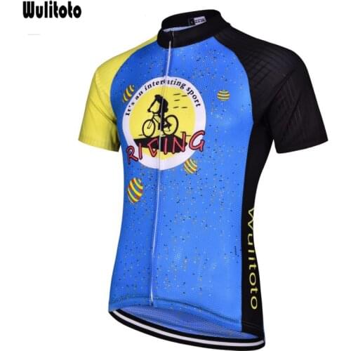 WULITOTO Short Sleeve Cycling Jersey Summer Bike Cycle Quick Dry Clothing Men Sportswear