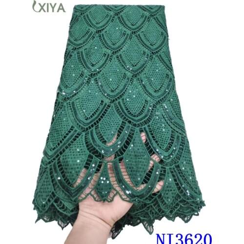 High Quality Nigerian Milk Silk Lace Fabric Latest Embroidered Cord Lace Fabric African Guipure Lace for Wedding Dress NI3620