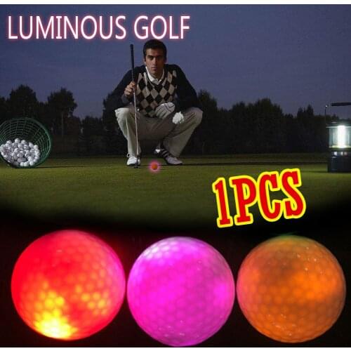 1Pcs Golf Balls Luminous Light Up Golf Balls LED Luminous Ball Glow Reusable Night Golf Ball For Night Golf Training Accessory
