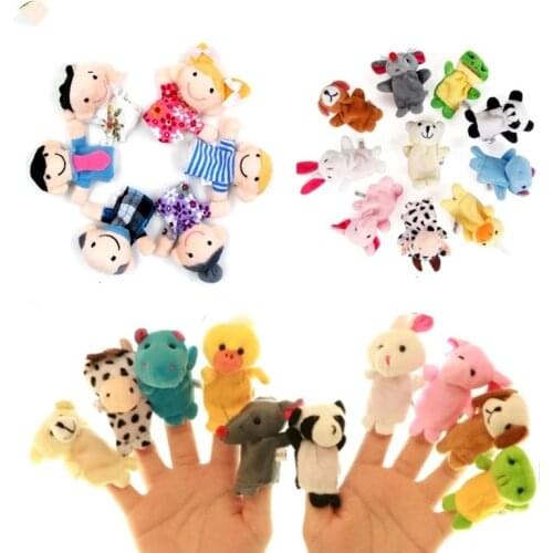 Finger Puppet Plush Toys Cartoon Biological Child Baby Favor Doll Kids Gifts Random Color Hand Puppets Professional