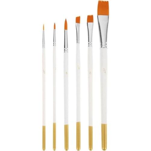 6pcs Nylon Hair Oil Paint Drawing Brushes for Kids DIY Watercolor Oil Acrylic Painting Art Pen Set Supplies