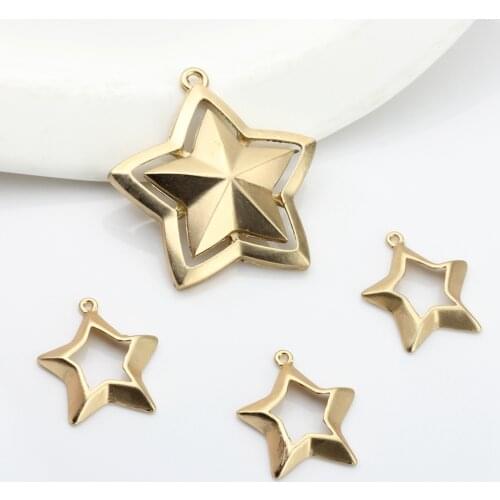 High Quality Zinc Alloy Metal Hollow Gold Stars Charms Pendants For DIY Earrings Bracelet Necklace Making Jewelry Accessories