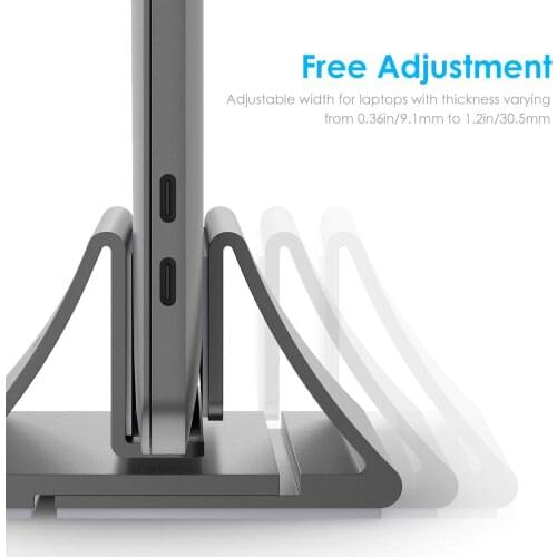 Aluminum Space-Saving Vertical Desktop Stand for MacBook Air/Pro 16 13 15, iPad Pro 12.9, Chromebook and 11 to 17-inch Laptop