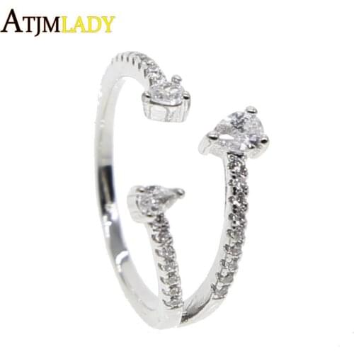 Anillos New Sale Wholesale Cheap Dainty Jewelry Tears Adjust The Shaped Ring Cz Drops Opening Rings For Women Party Club