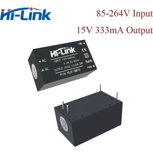 Free Ship 10pcs/lot HLK-5M15 15V 333mA AC DC switch power supply module for Voltage step down