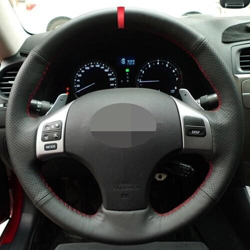 Car Steering Wheel Cover For Lexus IS IS250 IS250C IS300 IS300C IS350 IS350C F SPORT 2005-2011 Red Marker Leather Auto parts