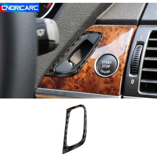 Carbon Fiber Key Hole Frame Decoration Cover Sticker Trim For BMW E70 E71 X5 X6 2008-2014 lnterior Auto Accessories