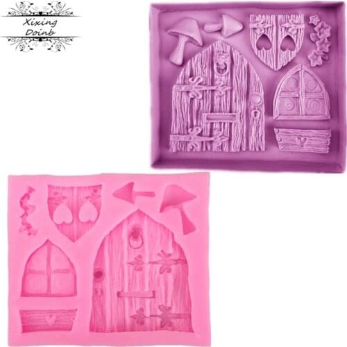 Cake Mould Candy Chocolate Mold Fairy Tale Cake Decorating Tool DIY Silicone 3D Cartoon House Door And Window Shape