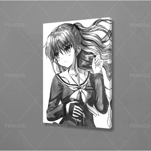 Canvas Painting Print Modular Black Cute Girl Anime Poster Wall Art HD Pictures Beautiful Home Decor Artwork Bedroom Framework