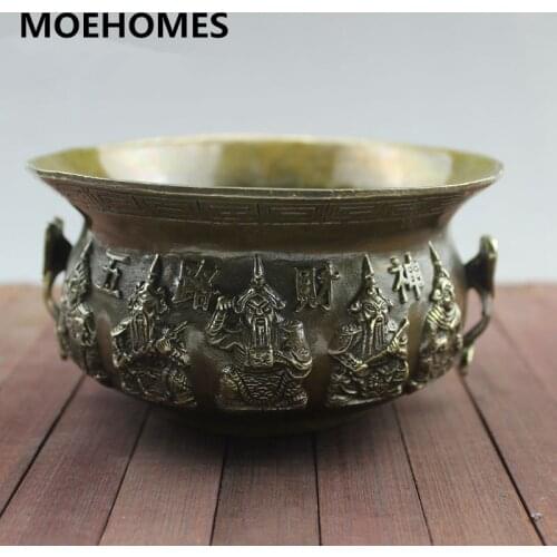 MOEHOMES Chinese feng shui decoration The bronze sculpture cornucopia Carved five statue of the god of wealth metal handicraft