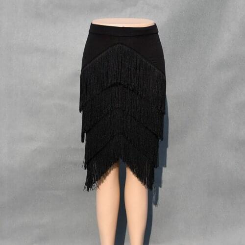 Latin Skirt New Adult 4 Layers Fringe Design Samba Dance Skirts Cha Cha Professional Competition Ballroom Costumes Female