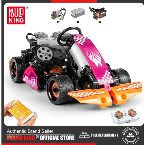 MOULD KING High-Tech The APP RC Motorized Go-Kart Racing Car Model Climbing Car Building Block Kids DIY Toys Christmas Gifts
