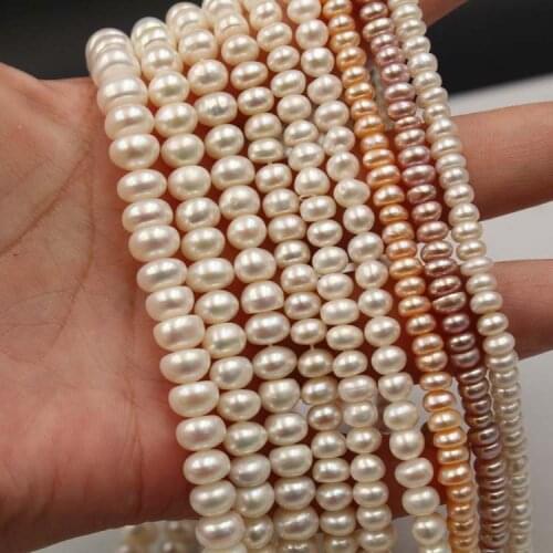 Natural freshwater pearl loose beads Handmade simple glare flat beads pearl strips For DIY bracelet necklace jewelry accessories