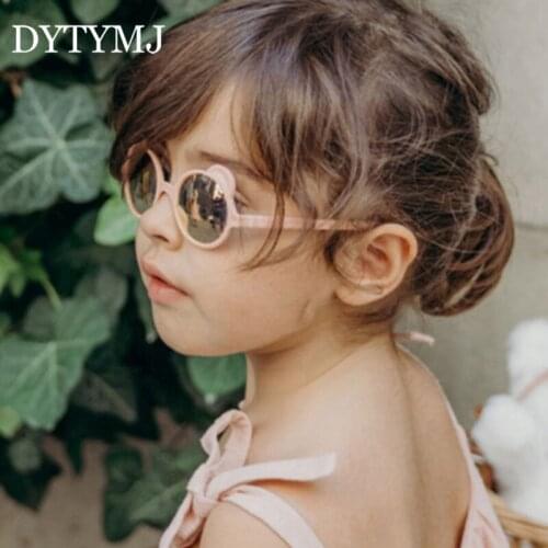 DYTYMJ Cute Round Sunglasses for Kids Children Cartoons Frame Sunglasses Retro Eyewear Children Brand Designer Sun Glasses