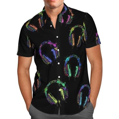 Walkman 3D Beach Hawaiian 2021 Summer Mens Shirt Short Sleeve Shirt Streetwear Oversized 5XL Camisa Social Chemise Homme-822